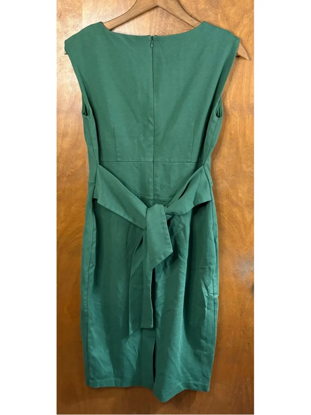 Boden Jessica Ponte Knit Green Tie Waist Sheath Dress 10 Work Office Career Mod - Picture 3 of 15